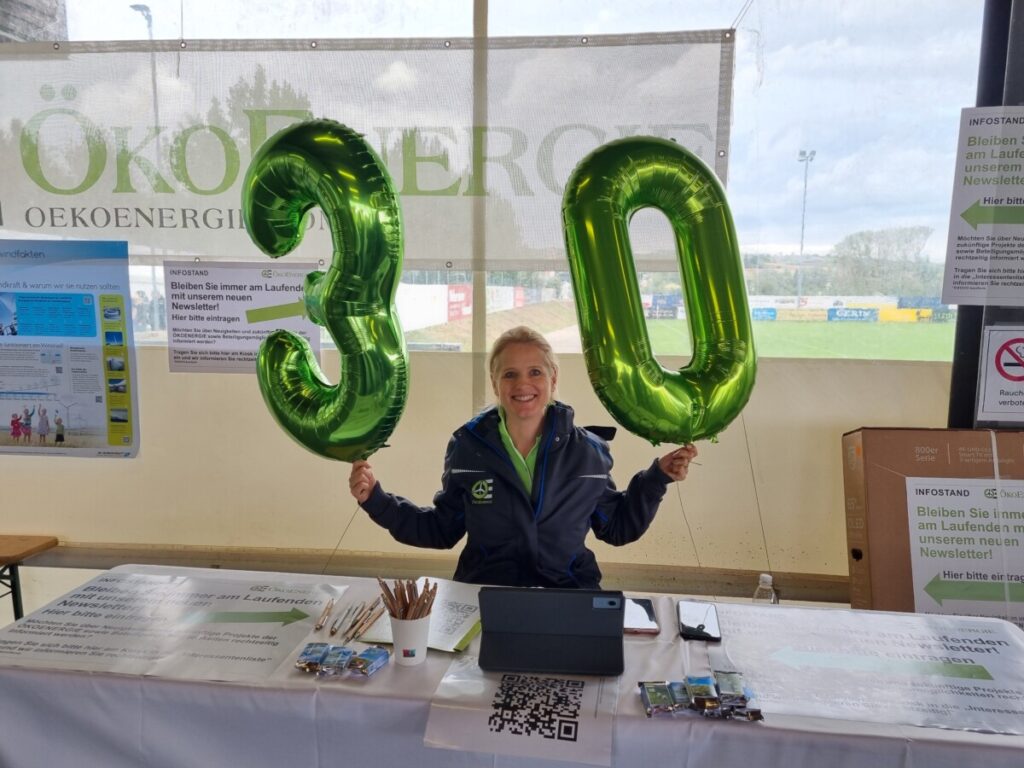 Barbara mit 30 JAhre Ballons
